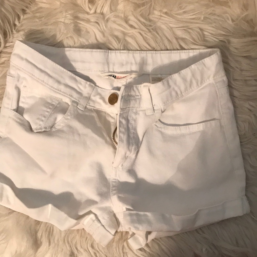 White denim shorts